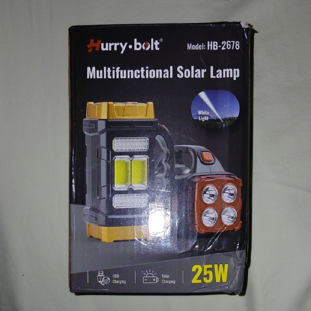 Multifunctional Solar Lamp - Black and Red Plus A 6ft. Bonus Charging Cable